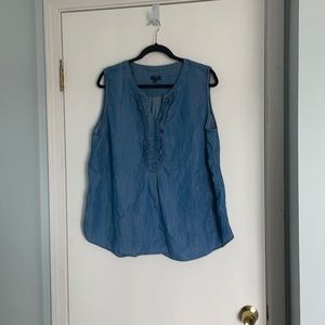 Talbots 2X tencel chambray top